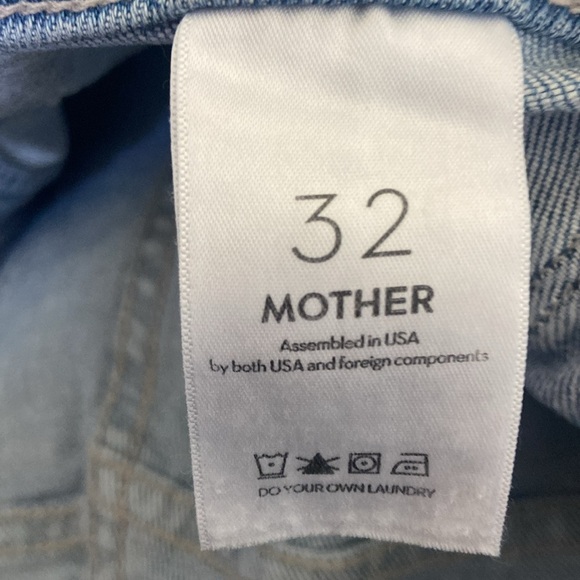 MOTHER The Patch Rambler Jeans Sz 32 Norway, Dude Wide Leg - Picture 8 of 10